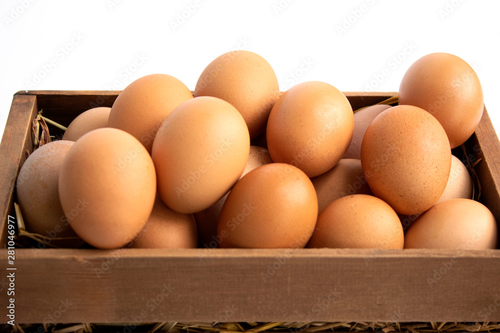 eggs in box isolated on white background eggs in box isolated on white background
