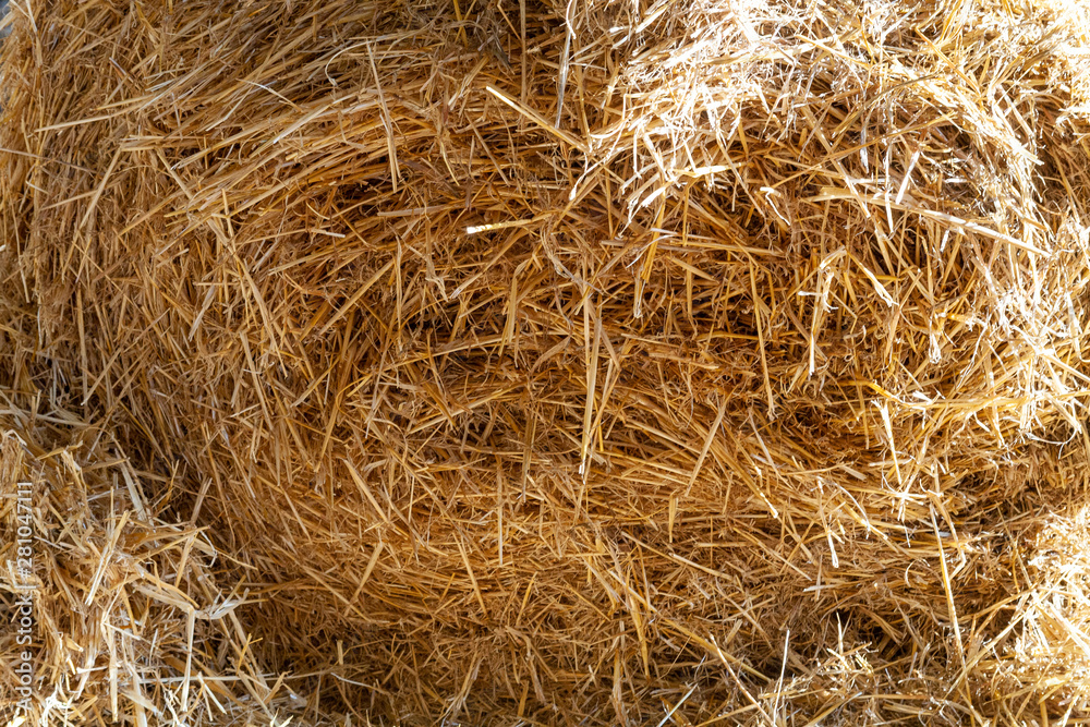 Some hay bales stacked in the barn Some hay bales stacked in the barn