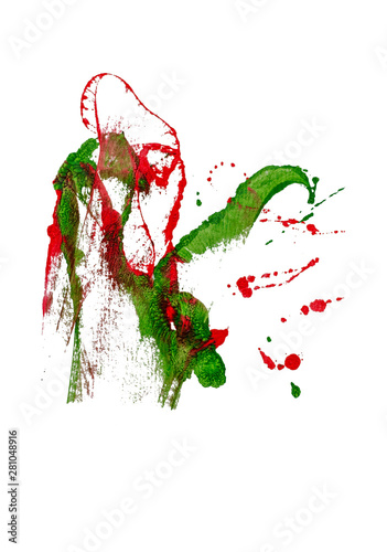 Abstract brush stroke on white background. Isolated.