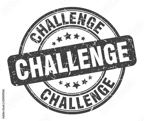 challenge stamp. challenge round grunge sign. challenge photo