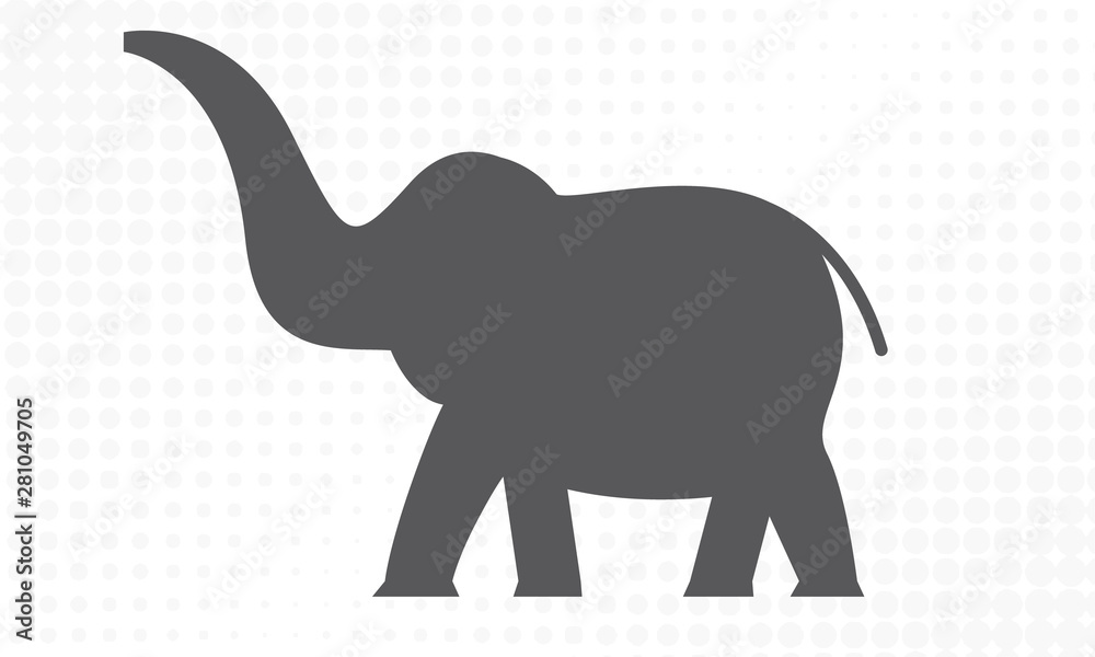 Obraz premium Elephant with side view for your design. Vector illustration.