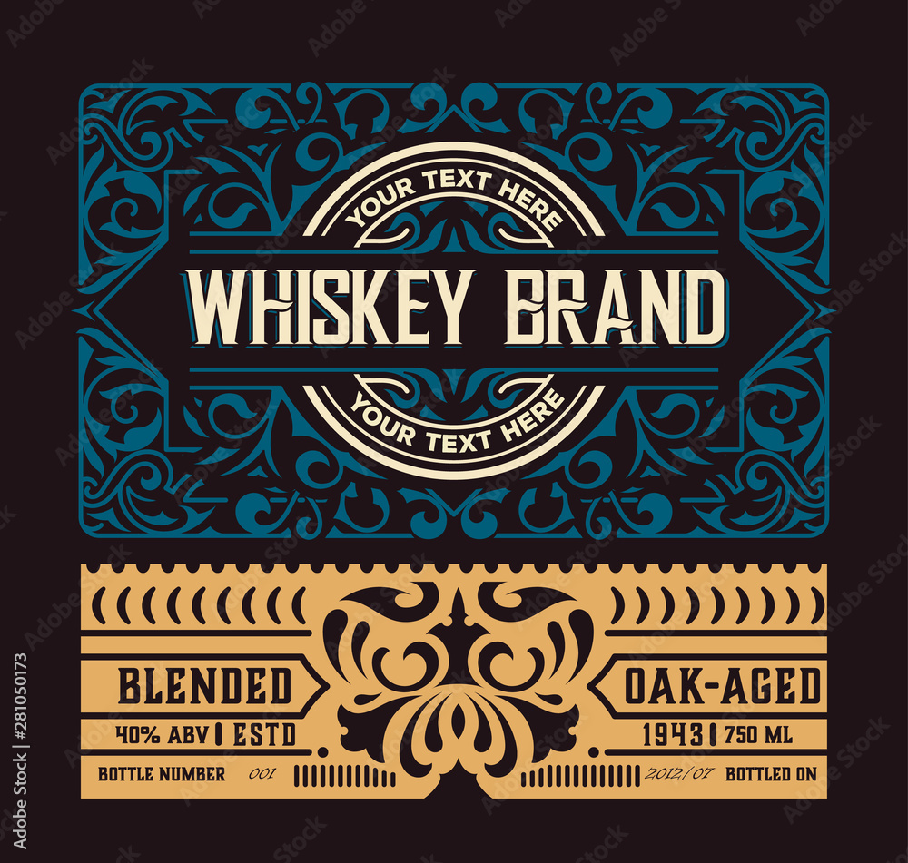 Obraz premium Liquor label with design elements