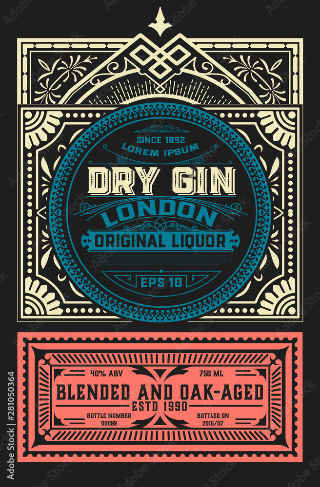 Vintage label for liquor design