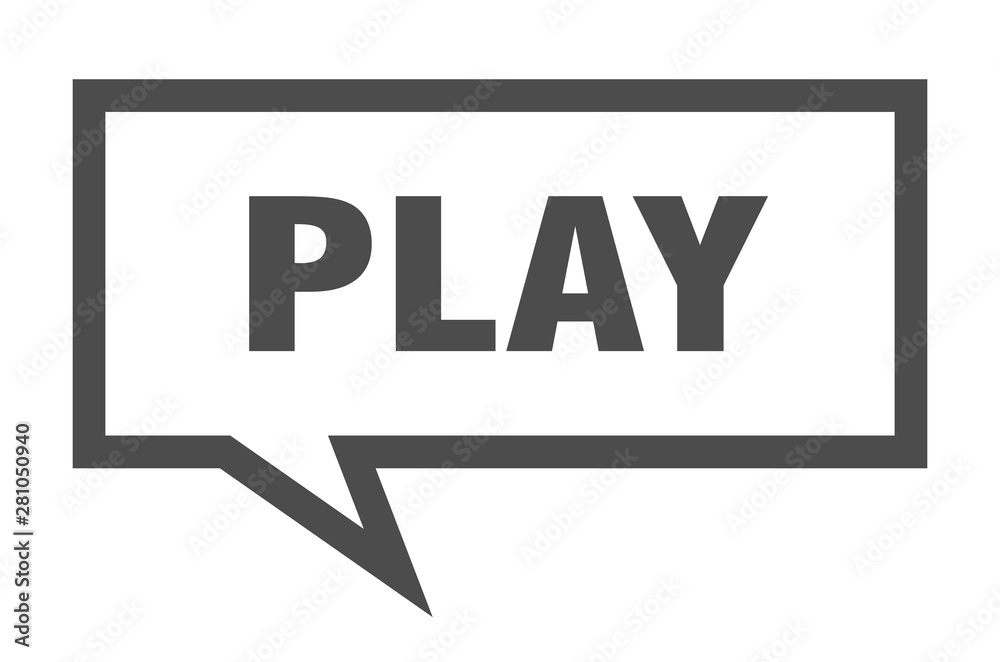play sign. play square speech bubble. play play sign. play square speech bubble. play