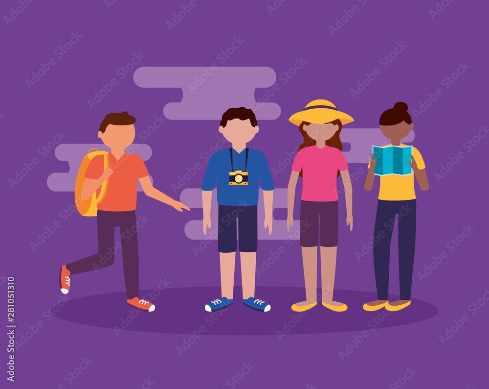 Fototapeta premium people and travel flat design