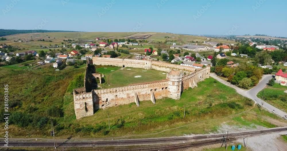 Panoramic aerial shot old castle Panoramic aerial shot old castle