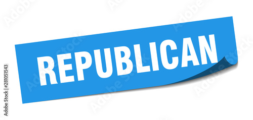 republican sticker. republican square isolated sign. republican