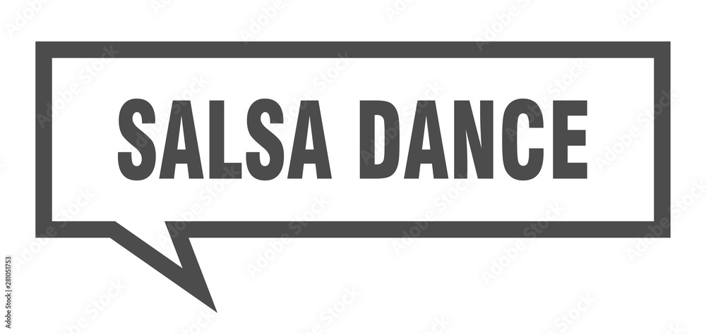 salsa dance sign. salsa dance square speech bubble. salsa dance