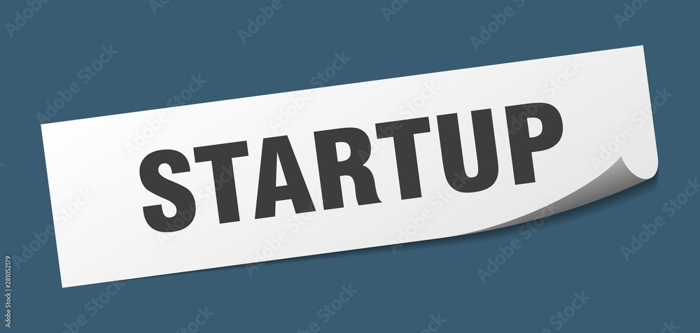 startup sticker. startup square isolated sign. startup