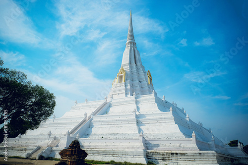 White Pagoda at Ayutthaya Thailand