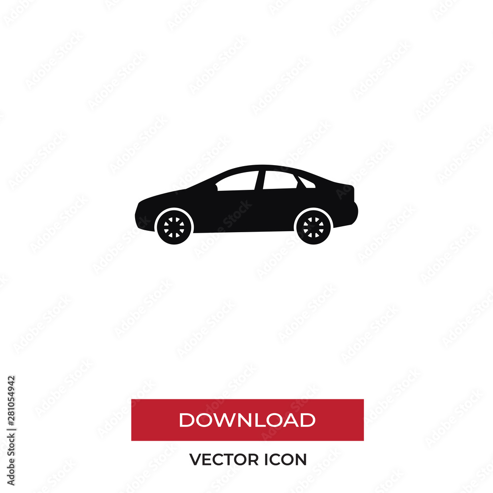 Sedan car vector icon in modern style for web site and mobile app