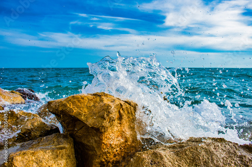 Beautiful coast of Salou in Spain. Resort Spain. Coast of the Mediterranean.