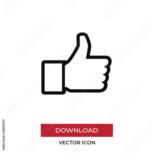 Thumb up vector icon in modern style for web site and mobile app