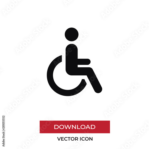 Disabled vector icon in modern style for web site and mobile app