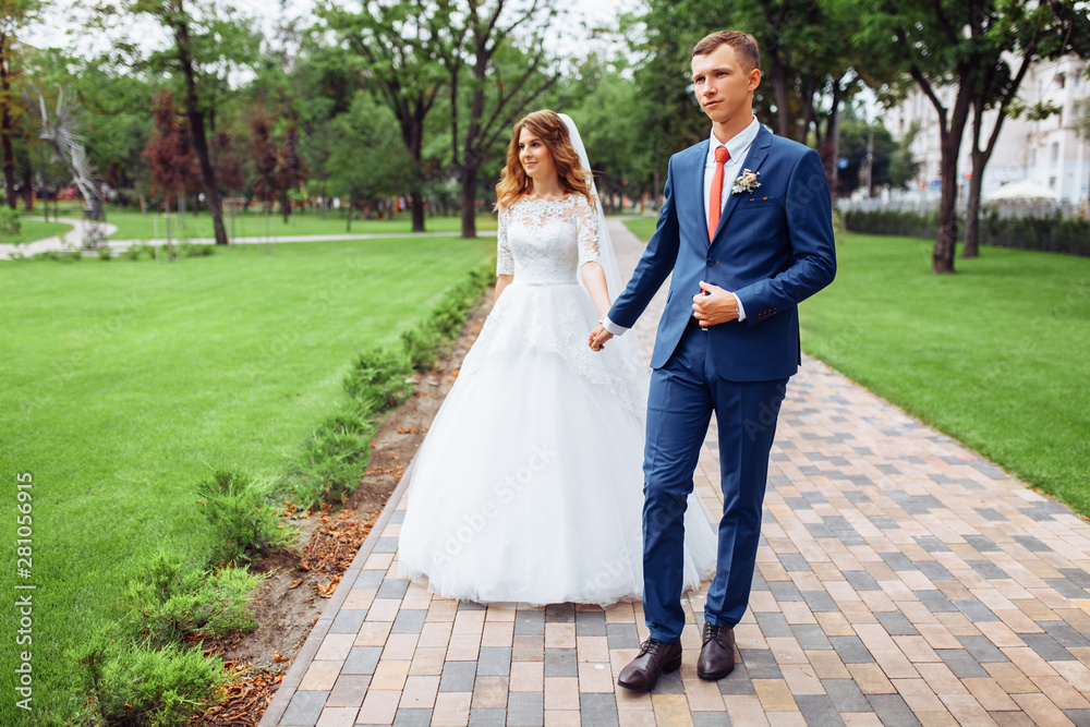 beautiful young wedding couple in nature, couple in love beautiful young wedding couple in nature, couple in love