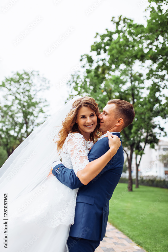 beautiful young wedding couple in nature, couple in love beautiful young wedding couple in nature, couple in love