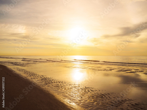 sunrise over summer sea background.