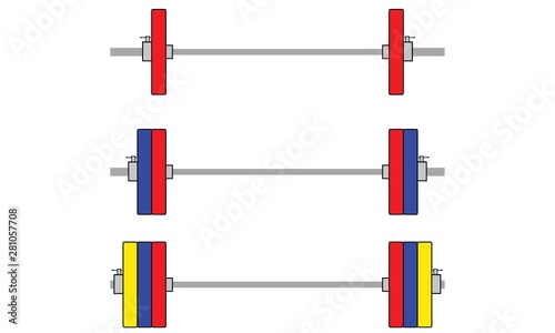 A set of Olympic weightlifting bars vector