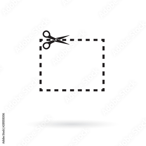 scissors cutting price label icon- vector illustration