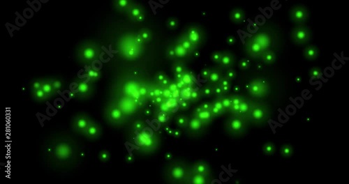 Abstract animation of green balls of clouds forming and disappearing.