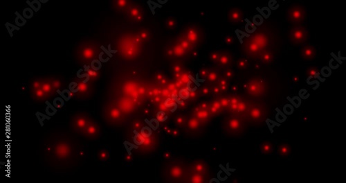 Abstract animation of red balls of clouds forming and disappearing.