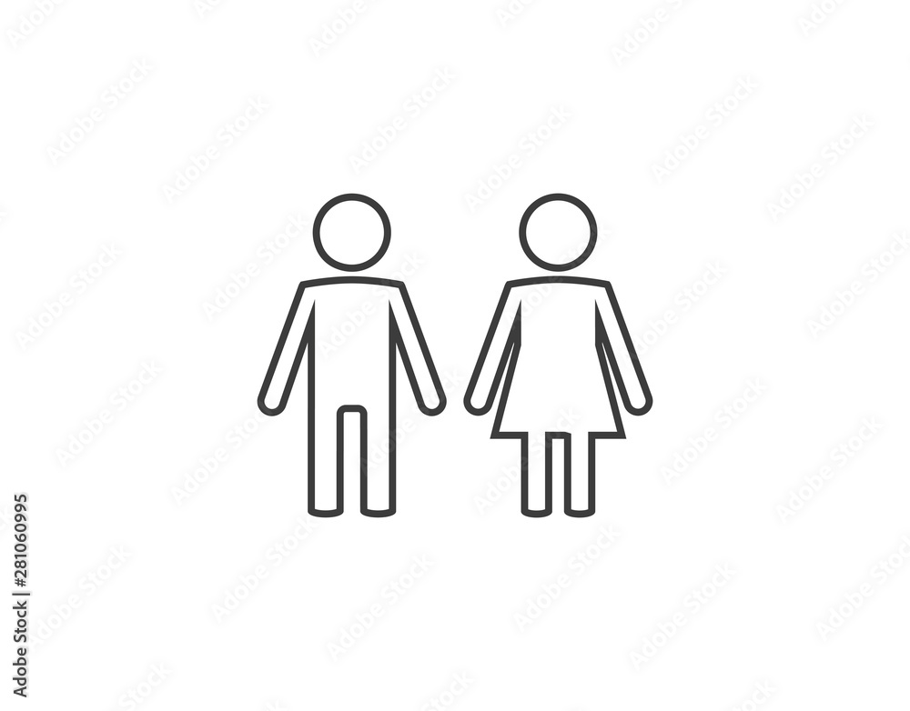 Child, baby line icon. Vector illustration, flat design. Child, baby line icon. Vector illustration, flat design.