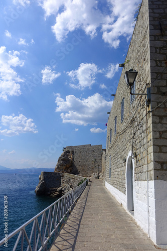 Photo from picturesque port and village of Hydra island, Saronic gulf, Greece