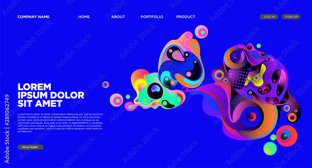 Website Landing Page Background with Abstract Colorful Fluid Modern Style Website Landing Page Background with Abstract Colorful Fluid Modern Style