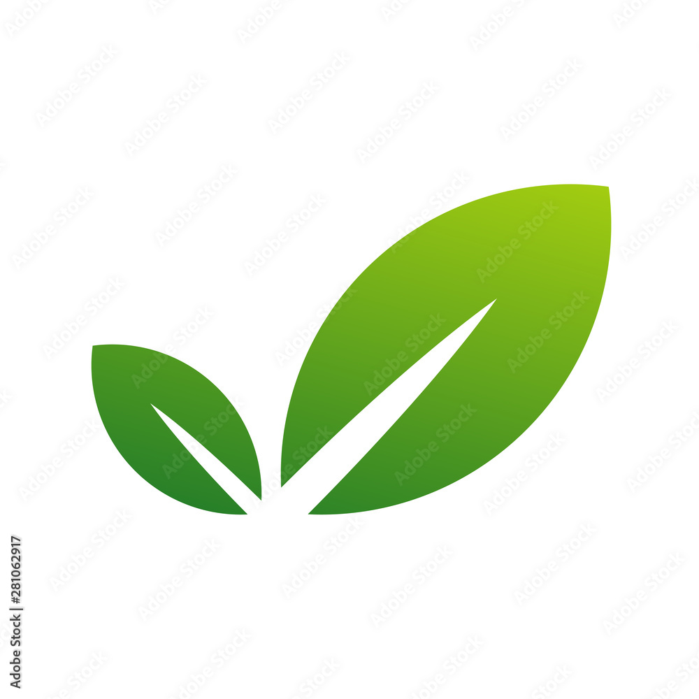 Fototapeta premium Green Leaf Logo Design Vector Template. Modern Leaf Logo Concept.