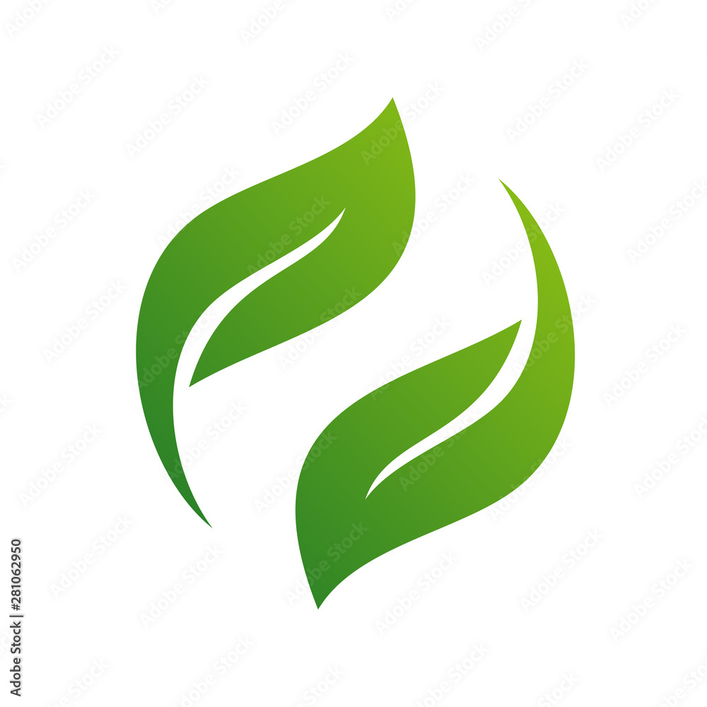 Green Leaf Logo Design Vector Template. Modern Leaf Logo Concept. Green Leaf Logo Design Vector Template. Modern Leaf Logo Concept.