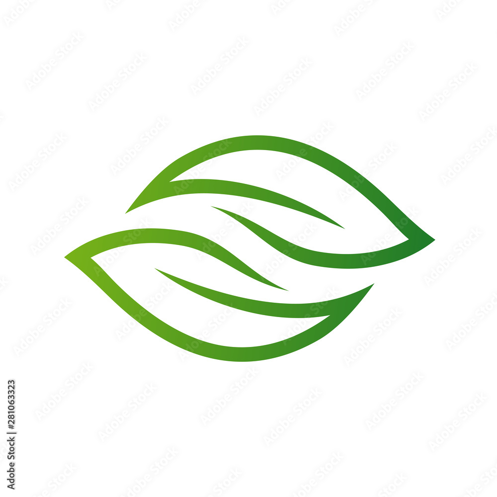 Green Leaf Logo Design Vector Template. Modern Leaf Logo Concept. Green Leaf Logo Design Vector Template. Modern Leaf Logo Concept.