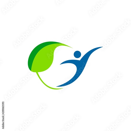 green leaf ecology nature element with people