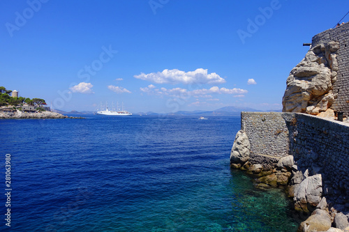 Photo from picturesque port and village of Hydra island, Saronic gulf, Greece