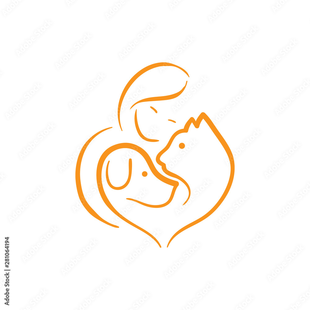 Obraz premium Pet care logo.