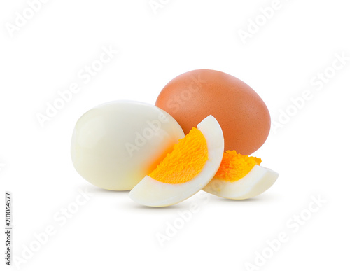 boiled egg on white background