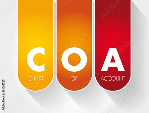 COA - Chart of Account acronym, business concept background