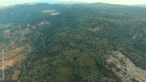 heart shaped lake and forest drone