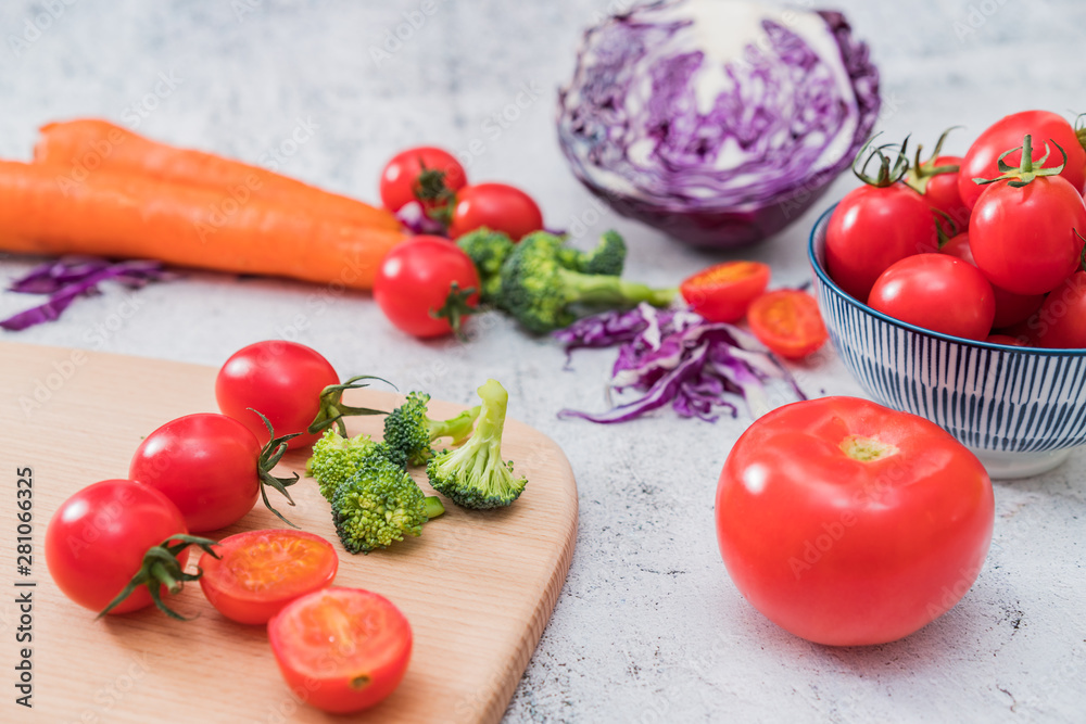 Various vegetables on a cutting board Various vegetables on a cutting board