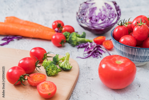 Various vegetables on a cutting board