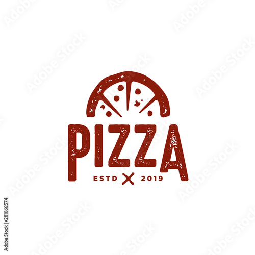 Vintage pizza logo template