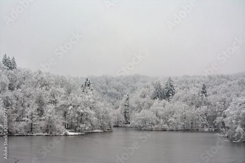 Ursu lake in Sovata resort  in winter photo