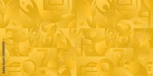 Soccer yellow background, vector illustration
