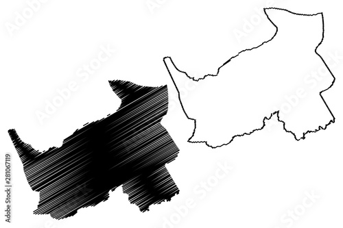 Logone Oriental Region (Regions of Chad, Republic of Chad) map vector illustration, scribble sketch Logone Oriental map