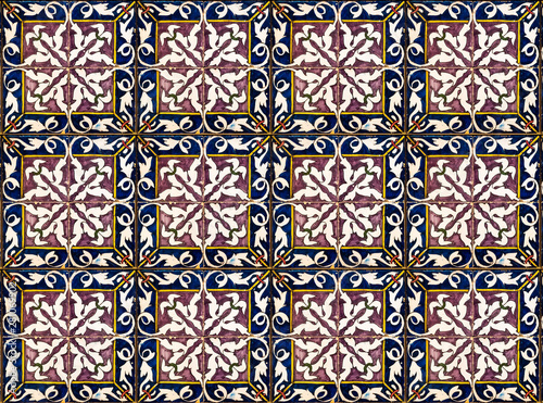 Background of vintage ceramic tiles photo