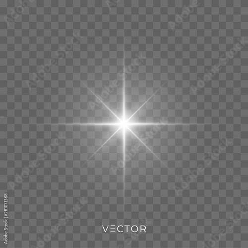 Light shine, star flash sparkles, vector sunlight lens flare effect. Magic light glow sparks, Christmas glitter shiny rays