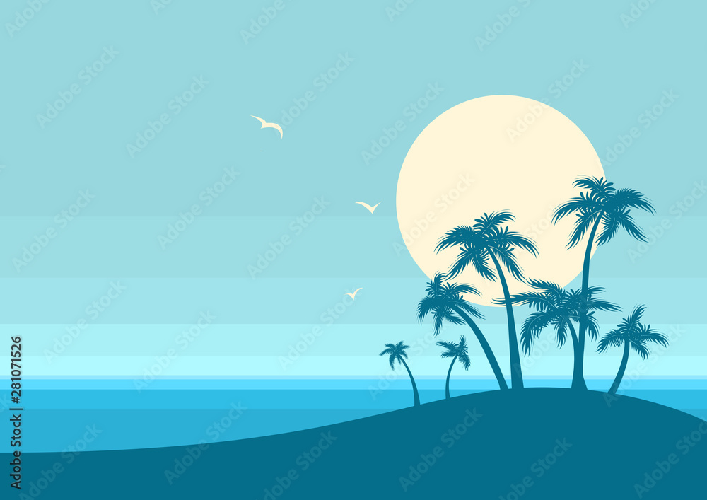 Obraz premium Big ocean waves .Vector seascape with sea waves and sky background for text