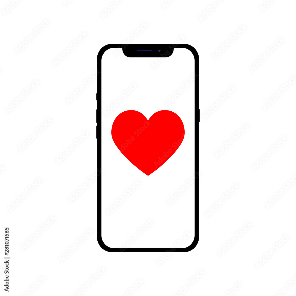 Telephone with icon heart for different purposes, flat design infographic Telephone with icon heart for different purposes, flat design infographic