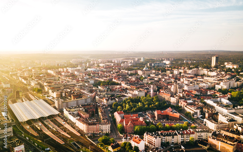 Katowice Śródmieście z powietrza (wschód)