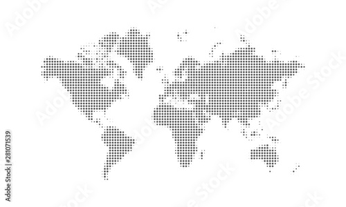 Dotted world map vector bac...
