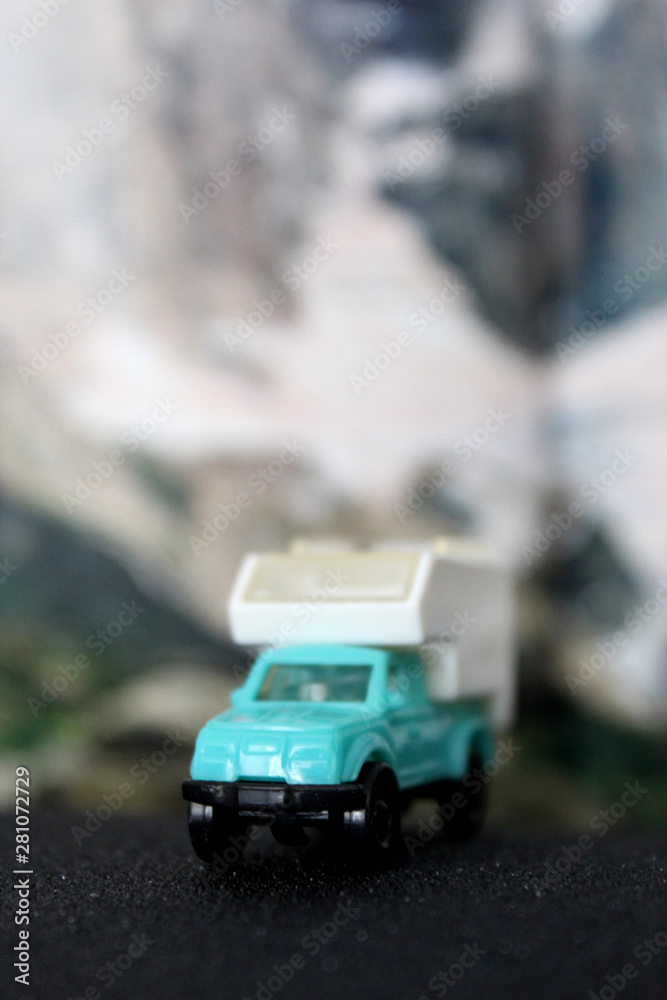 Fototapeta premium toy truck on the road